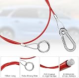 URAQT Breakaway Cable 1m 4mm Braided Steel Carabiner Burst Ring Safety Cable view 3