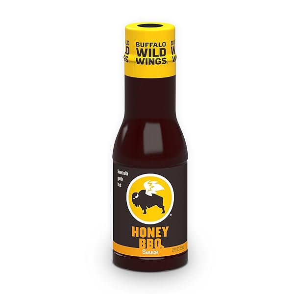 BUFFALO WILD WINGS HONEY BBQ SAUCE, 12 FL. OZ., PERFECT DIPPING SAUCE, CHICKEN MARINADE, RIB BARBECUE RUB AND WING SEASONING, RICH FLAVOR AND SWEET TANG