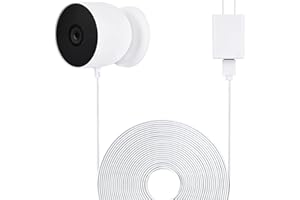wochel Power Cable Compatible with Google Nest Cam Outdoor or Indoor, Battery, 25Ft/7.5m Flat Weatherproof Outdoor Charging Cable Continuously Power Your Nest Camera - White