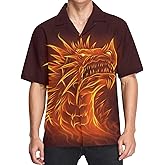 visesunny Mens Casual Button Down Short Sleeve Hawaiian Shirt Aloha Shirt