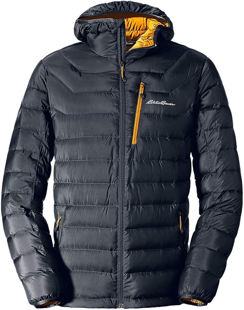 Eddie Bauer Men's Downlight Hooded Jacket at  Men’s Clothing store