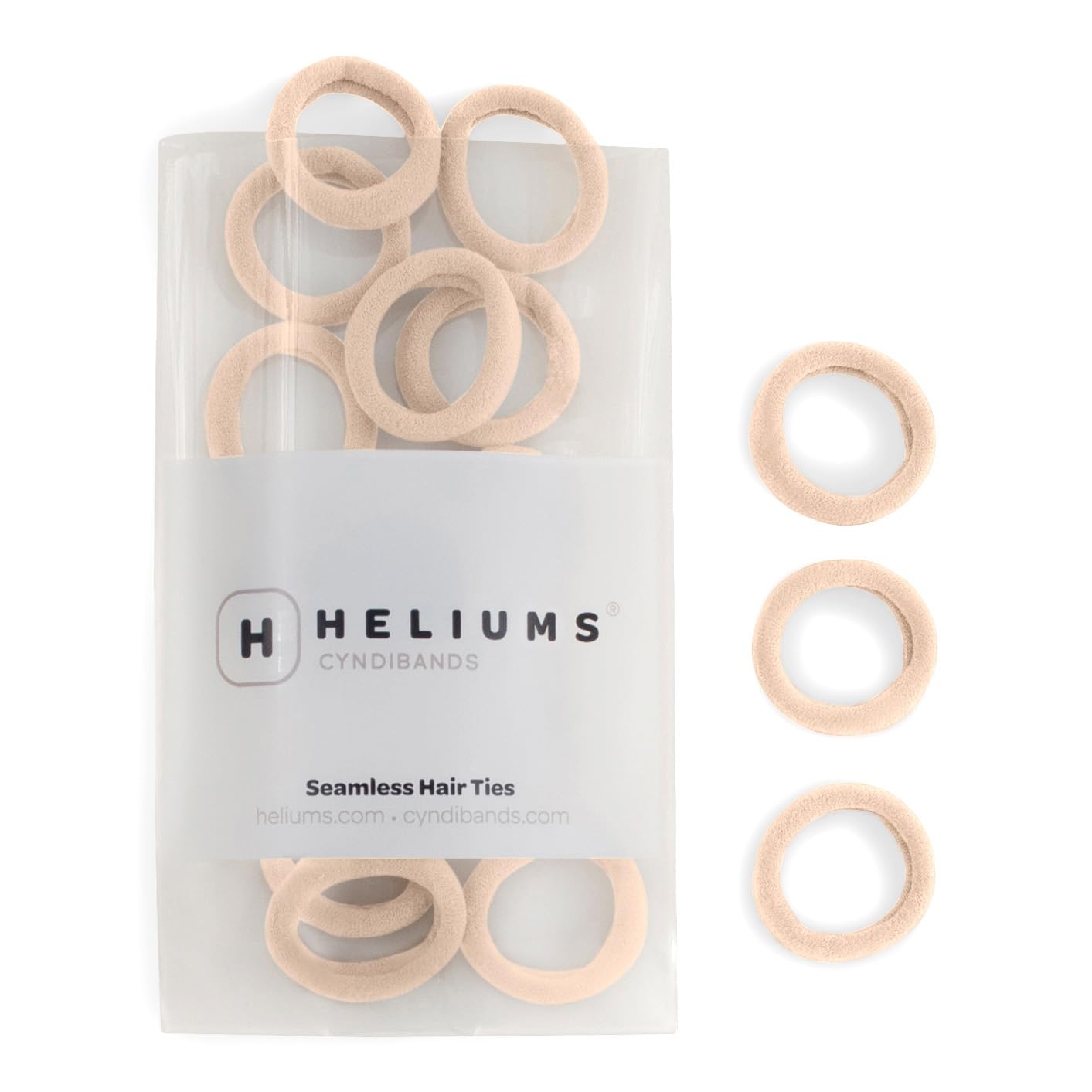 Heliums Small Blonde Seamless Hair Ties, 1 Inch Mini Sized Fabric Ponytai Holders, Soft and Stretchy Nylon Ponytail Holders for Kids and Fine Hair - 20 Hair Ties