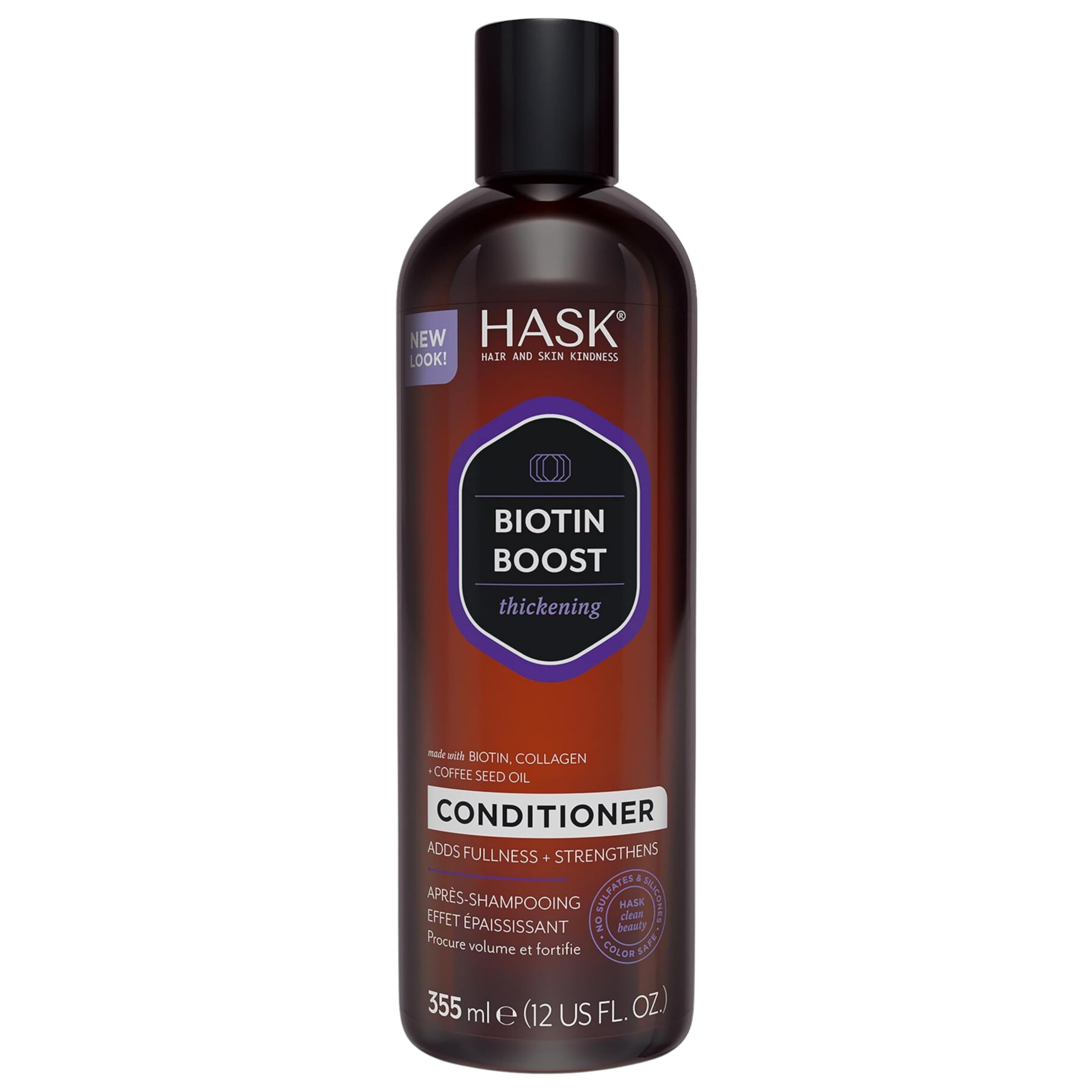 HASK Biotin Boost Thickening Conditioner, Thickening for all hair types, colour safe, gluten-free, sulfate-free, paraben-free - 1 355mL Bottle