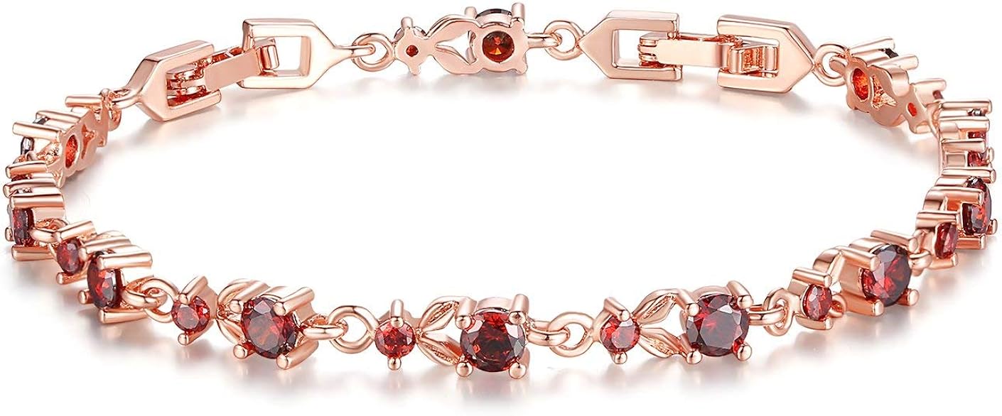 WOSTU Luxury Rose Gold Bracelet Clear Cubic Zirconia CZ Crystal Women Girls Bracelet Thanksgiving Gifts: Jewelry