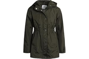 URBAN REPUBLIC Girls Rain Jacket - Lightweight Raincoat for Girls Slicker Shell Windbreaker Hooded Kids Raincoat (Size 7-16)