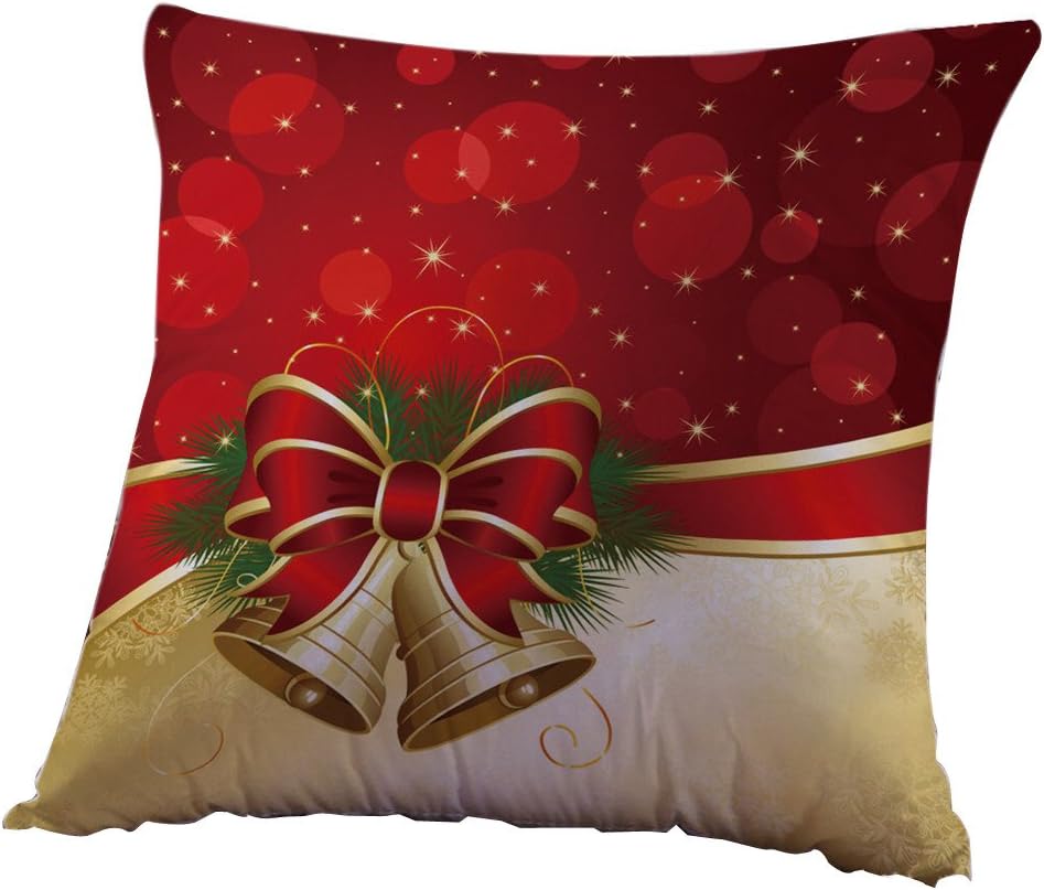 Christmas Decorations, Hotsellhome New Christmas Ornaments Gift SquareThrow Flax Pillow Case Waist Cushion Cover Sofa Bed Home Decor (Multicolour)