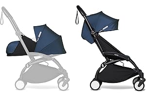 BABYZEN YOYO2 Stroller & 0+ Newborn Pack - Includes Black Frame, Air France Blue 6+ Color Pack & Air France Blue 0+ Newborn Pack - Suitable for Children Up to 48.5 Pounds