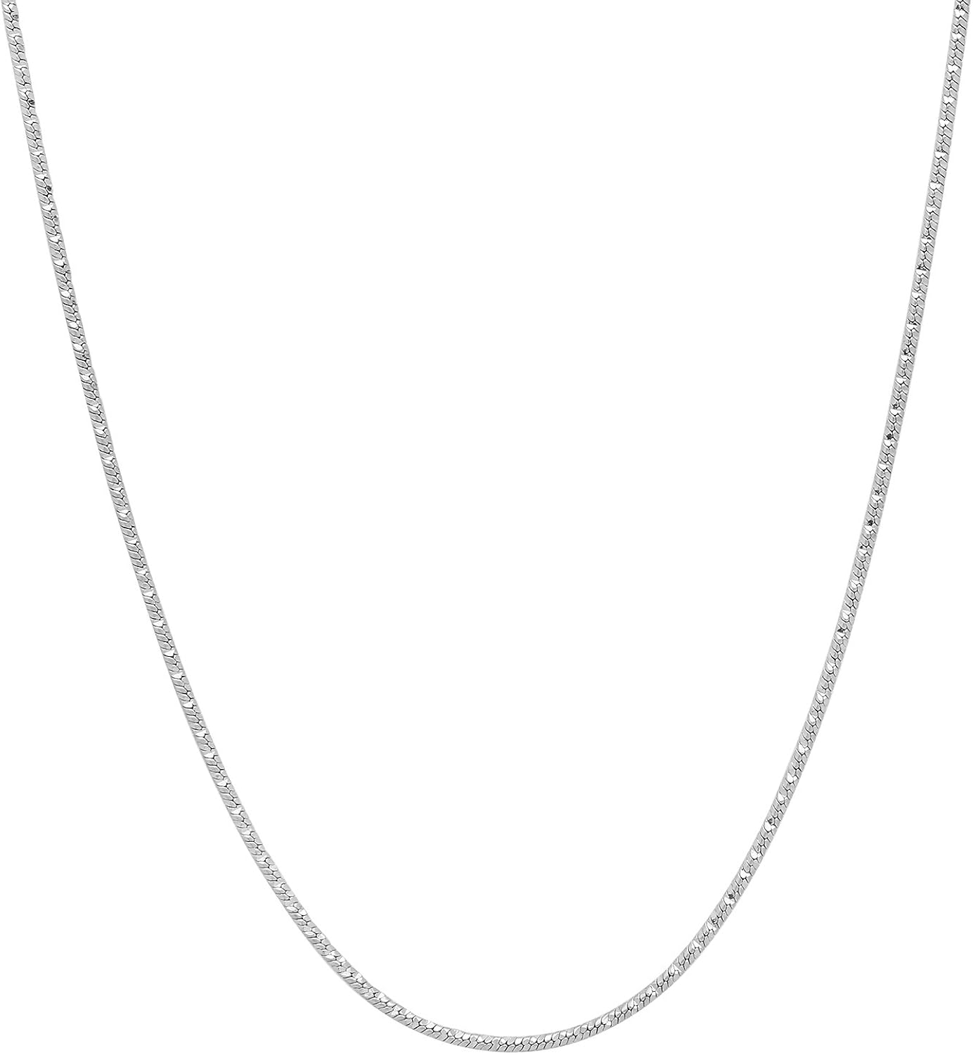0.8mm Solid .925 Sterling Silver Flat Twisted Serpentine Chain Necklace
