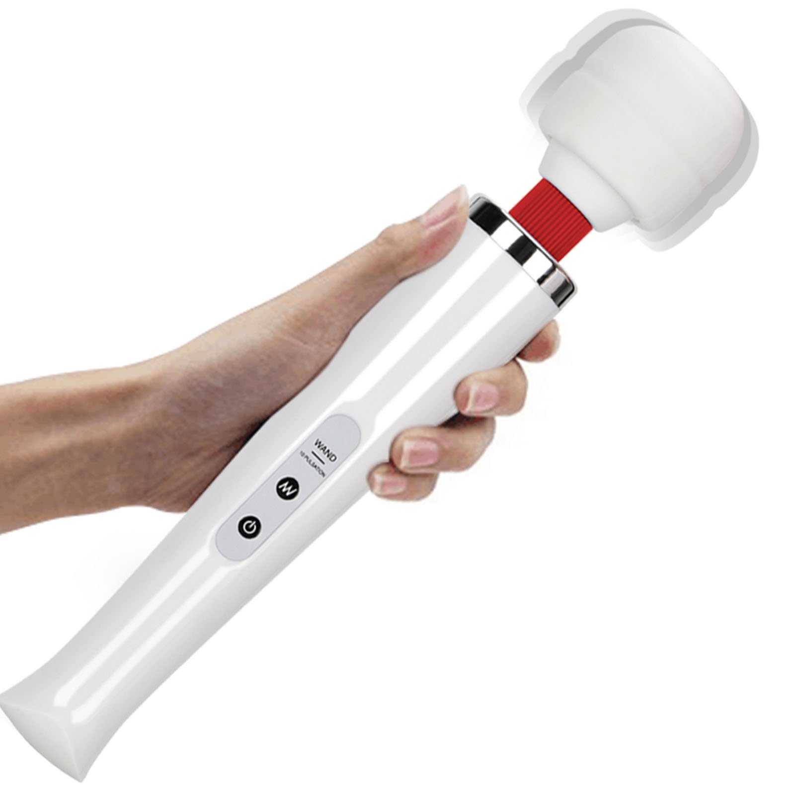 Cordless Wand Massager Handheld Rechargeable with 10 Powerful Speeds ,Personal Body Massager for Muscle Aches and Sports Recovery (FDA Approved)