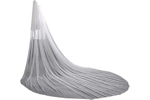 ELLIEWELY EllieHouse Women's 1 Tier Cathedral Simple Wedding Bridal Veil With Metal Comb HL05