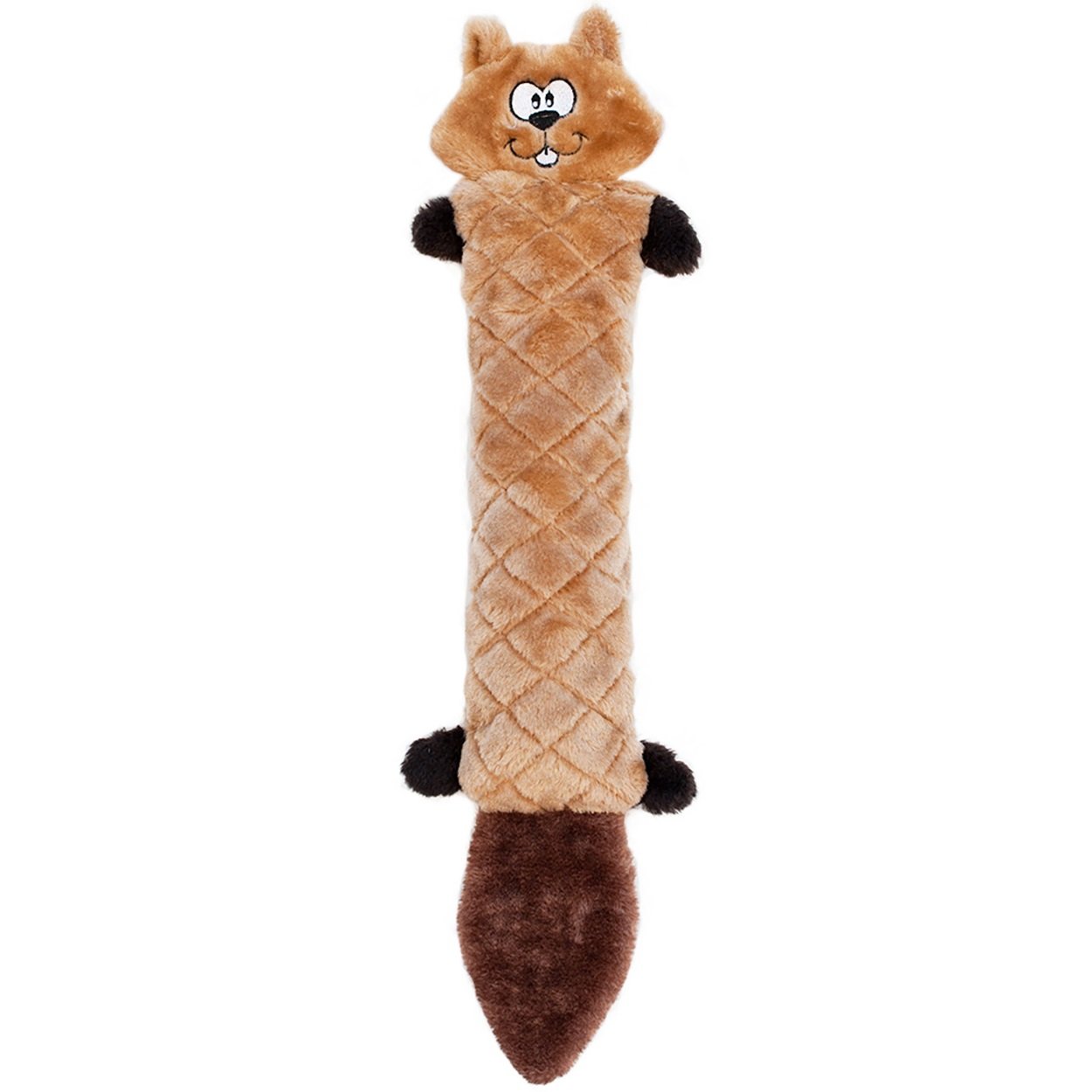 ZippyPaws - Jigglerz Tough No Stuffing Squeaky Plush Dog Toy with Crinkle Head and Tail - Chipmunk — image 1