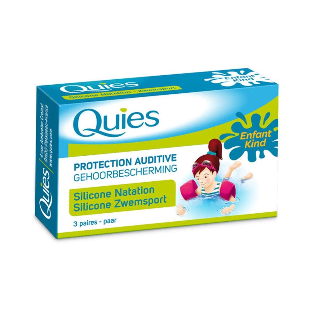 Quies Pair of Protection Auditive Silicon Earplugs - Pack of 3