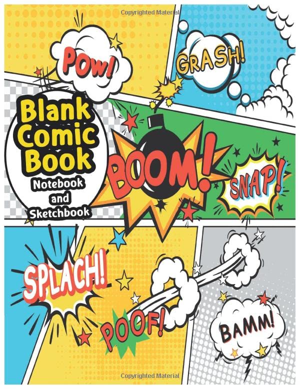 Blank Comic Book Notebook: Notebook and Sketchbook for Kids and Adults, A Large 8.5" x 11", 120 Pages, Variety Of Comic Templates