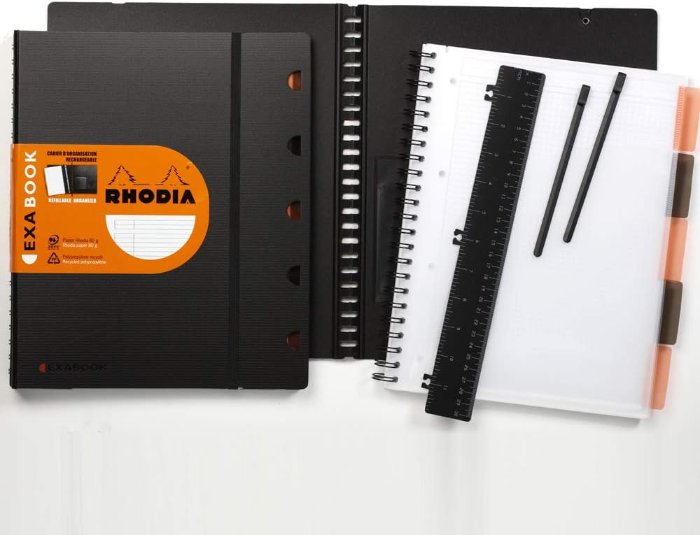 RHODIA 132572C - Exabook Black A5+ Refillable Organizer Notebook, Black 5/5 ruling, A5+ Organiser - Image 3