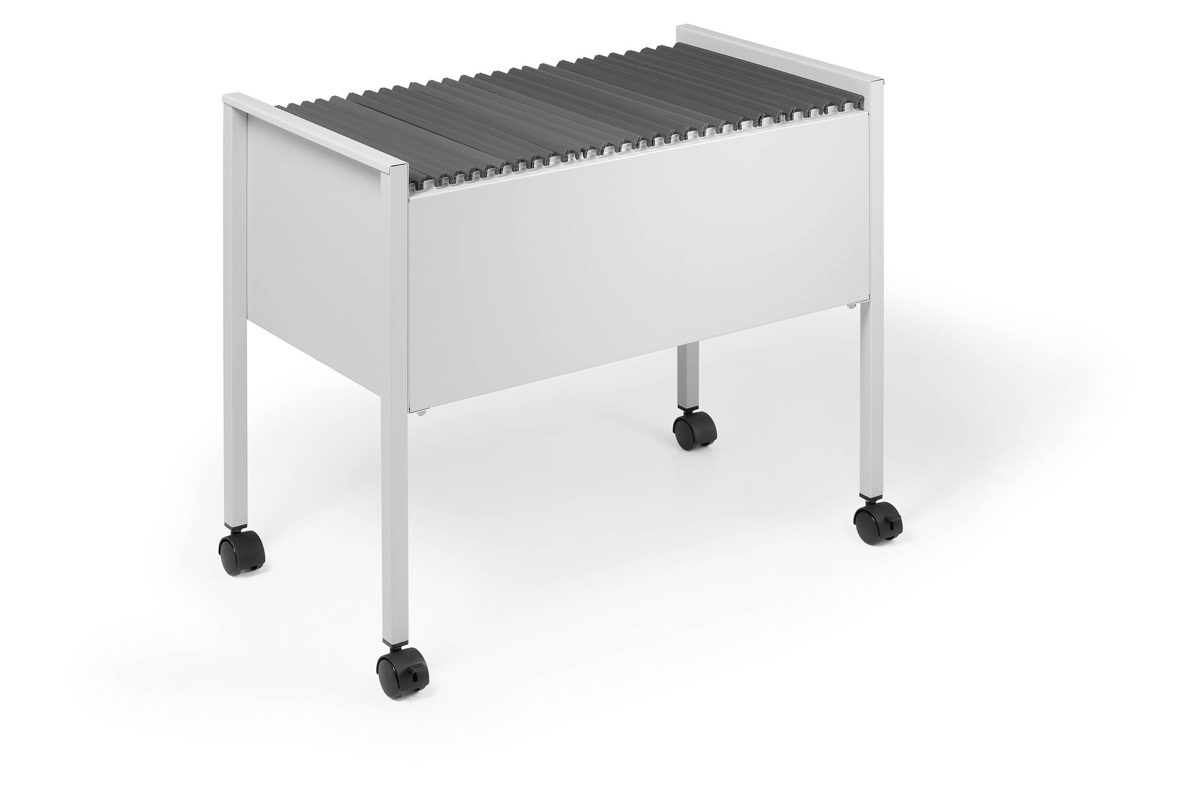Durable ECO Suspension File Trolley - For 80 A4 Suspension Files,- Made of Strong Steel - Grey - For Filing and Storage In Offices