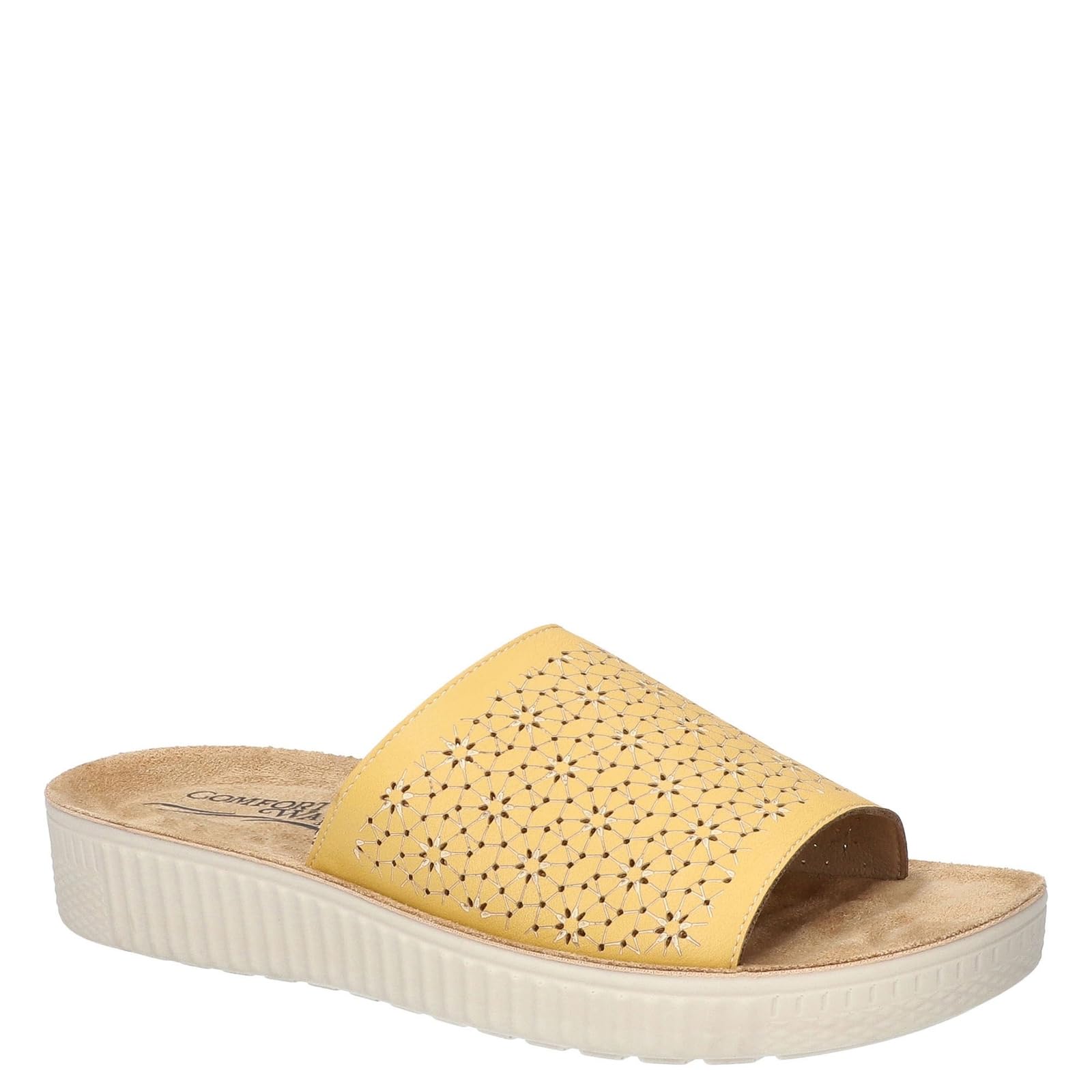 Easy Street Women’s Ivey Slide Sandal, Yellow, 6 X-Wide