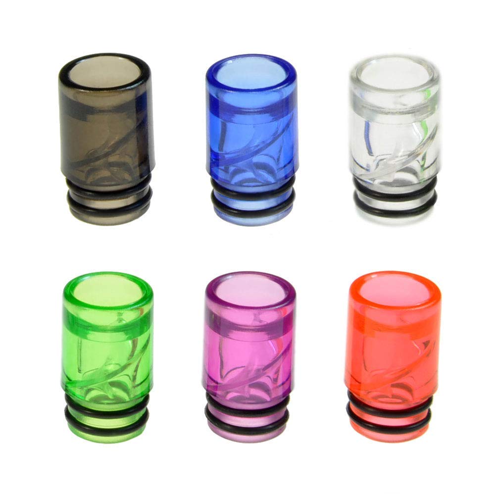 Anti Spit Back 510 Drip Tip eCig Mouthpiece Short/Medium Plastic 5 Pack Assorted Colours