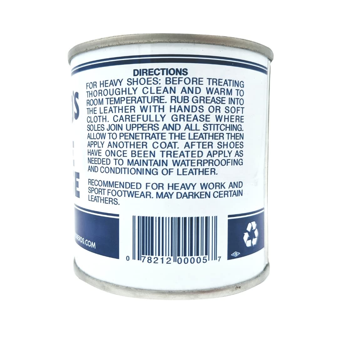 Huberd Shoe Grease Co. Huberd’s Shoe Grease (7.5oz) - Leather conditioner and waterproofer since 1921. Waterproofs, softens and conditions boots, shoes, bags, belts, jackets, car seats, gloves, furniture, saddles and tack.