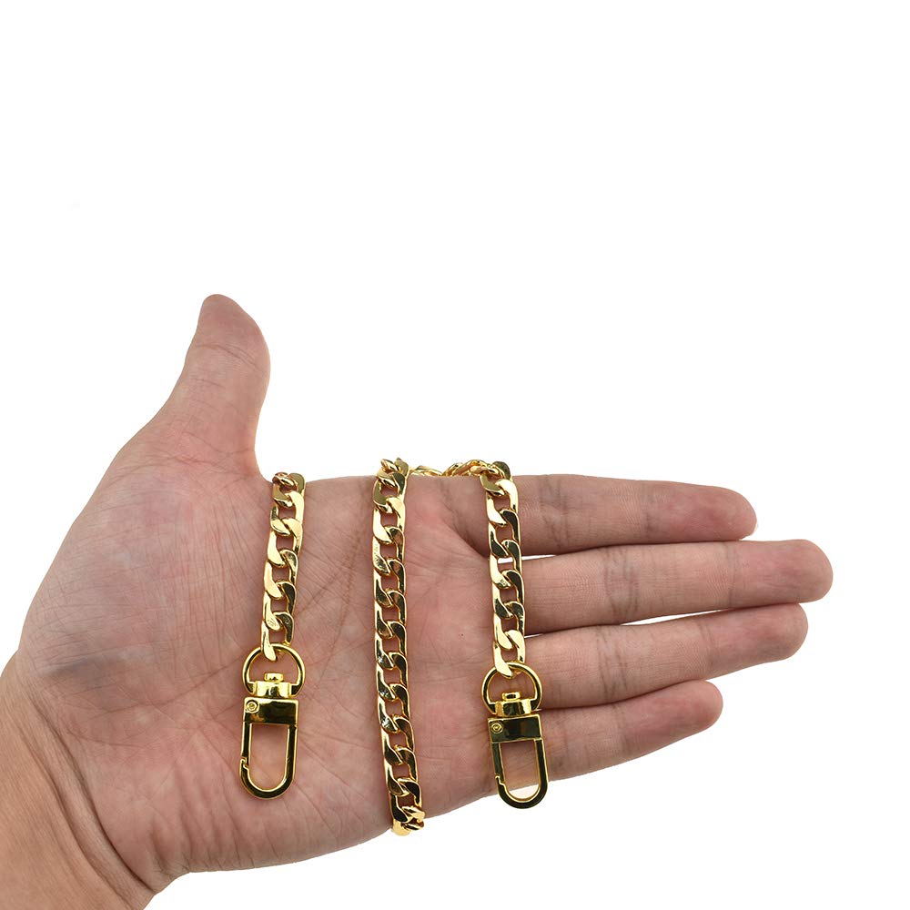 Photo 1 of HAHIYO Mini Pochette Purse Chain Strap Thin Wide 7mm for LV Length 15.7 inches Thick 2.6mm Shiny Yellow Gold for Shoulder Cross Body Sling Handbag Wallet Clutch Comfortable Flat Metal Strap 1 Pack