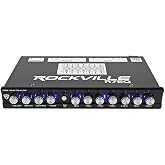 Rockville R7EQ 1/2 Din 7 Band Car Audio Equalizer, Front/Rear/Sub Output | 7V Line Driver, Aux Input, Built-in Crossover, Metal Chassis, Blue LED Knobs, Sub Frequency Control, Fader, Mounting Bracket