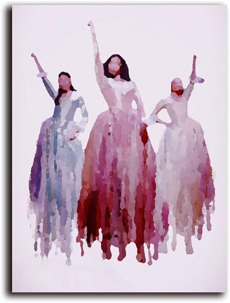 Amazon Com Hamilton Art Watercolor Artwork Hamilton The Schuyler Sisters Art Watercolor Artwork24x36 Inch For Home Decoration Posters Prints