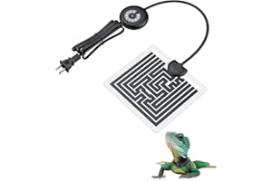Pawfly 5 W Reptile Heat Pad with Thermostat 5.9 x 5.5 Inch Reptile Heating Pad Under Tank Terrarium Reptile Heat Mat for Turtles Frogs Snakes Lizards Geckos Hermit Crabs & Spiders