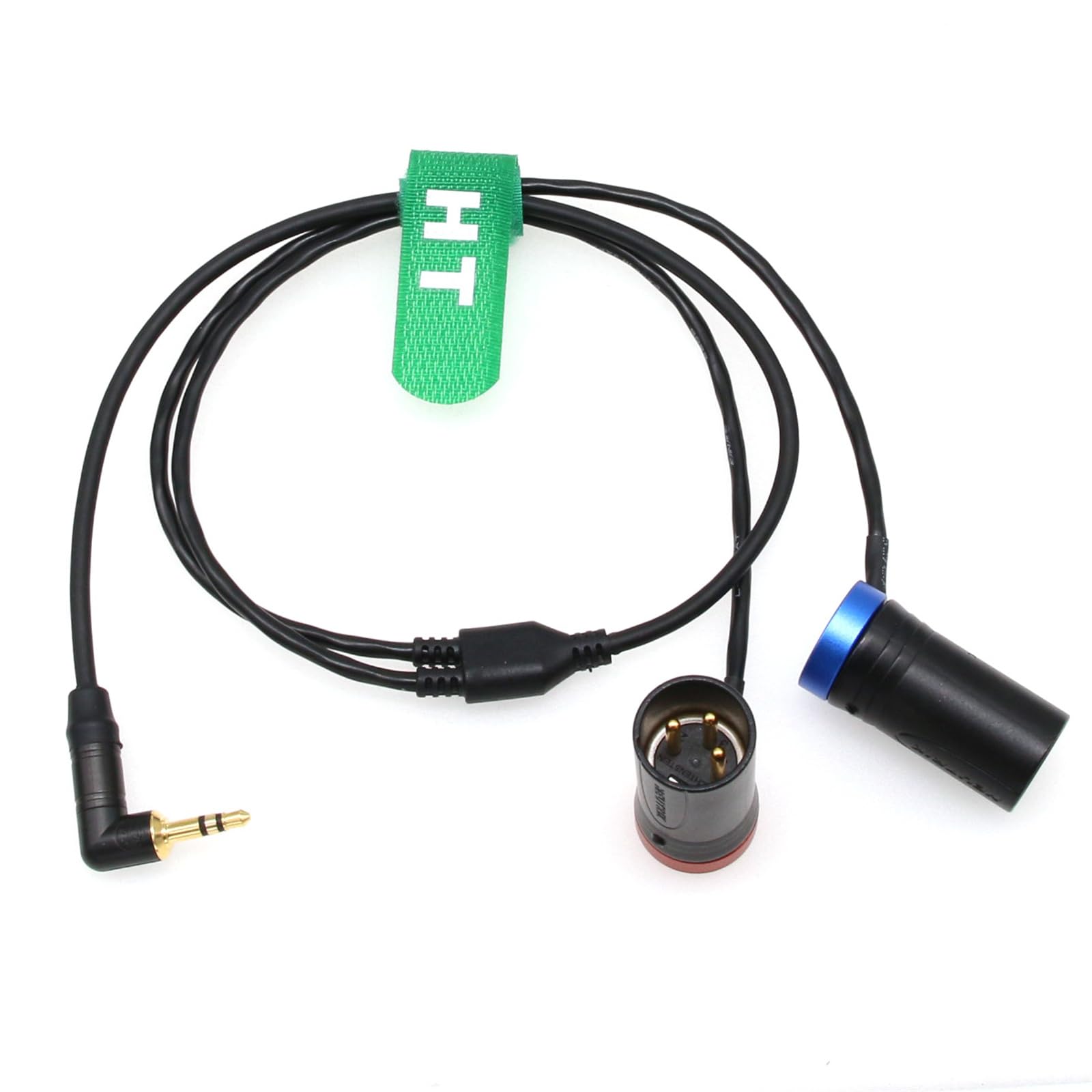 HangTon Audio Cable for Rode Wireless GO II Mic to Sony FX9 Camera Sound Mixer Recorder, 3.5mm 1/8" to Dual XLR 3-pin 2-Channel Low-Profile 50cm