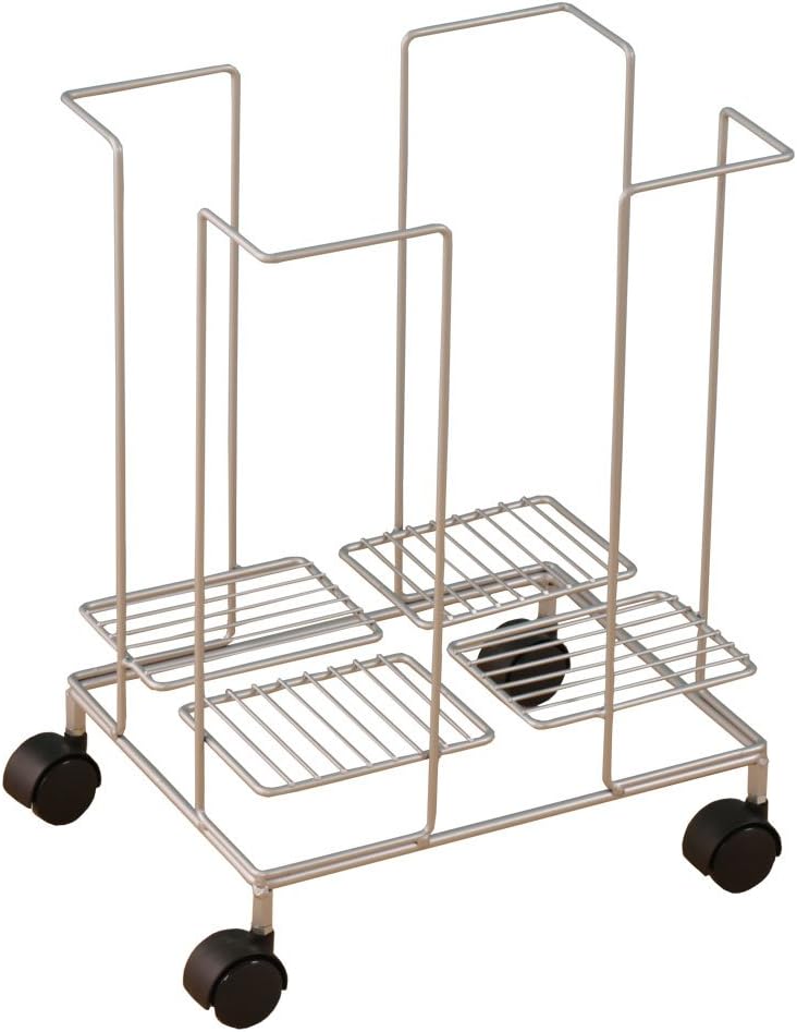 Amazon 新聞 ストッカー キャスター 丈夫なスチール製新聞ストッカー シルバー ８２９３８ 新聞 雑誌ストッカー オンライン通販