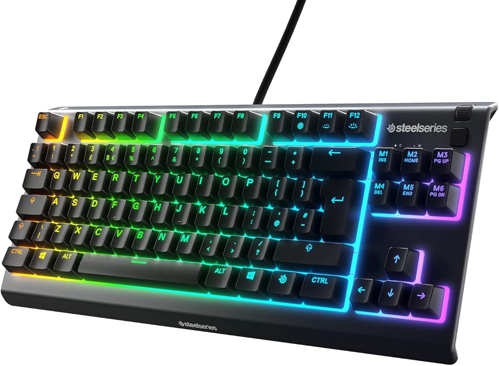 SteelSeries Apex 3 TKL Gaming Keyboard - Tenkeyless Red Beacon RGB IP32