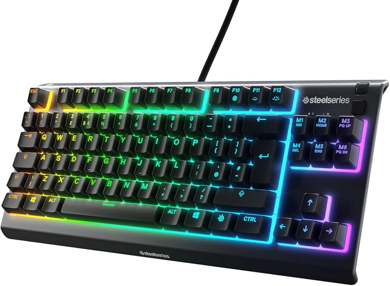 SteelSeries Apex 3 TKL Gaming Keyboard - Tenkeyless Red Beacon RGB IP32