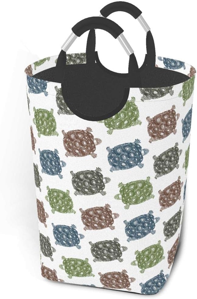 KXT Hand Drawn Turtles Large Laundry Basket,Collapsible