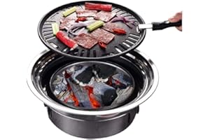 Primst Multifunctional Charcoal Barbecue Grill, Household Korean BBQ Grill, Portable Camping Grill Stove, Tabletop Smoker Grill
