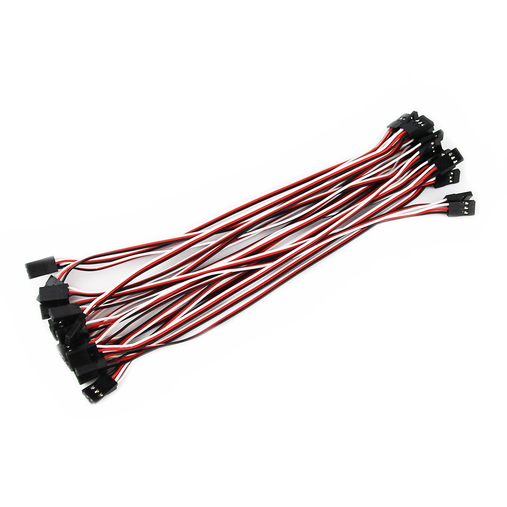OliYin 20pcs 26awg 7.87in 20cm Male to Male Wire Cable for Quadcopter Servo Extension Lead Futaba JR