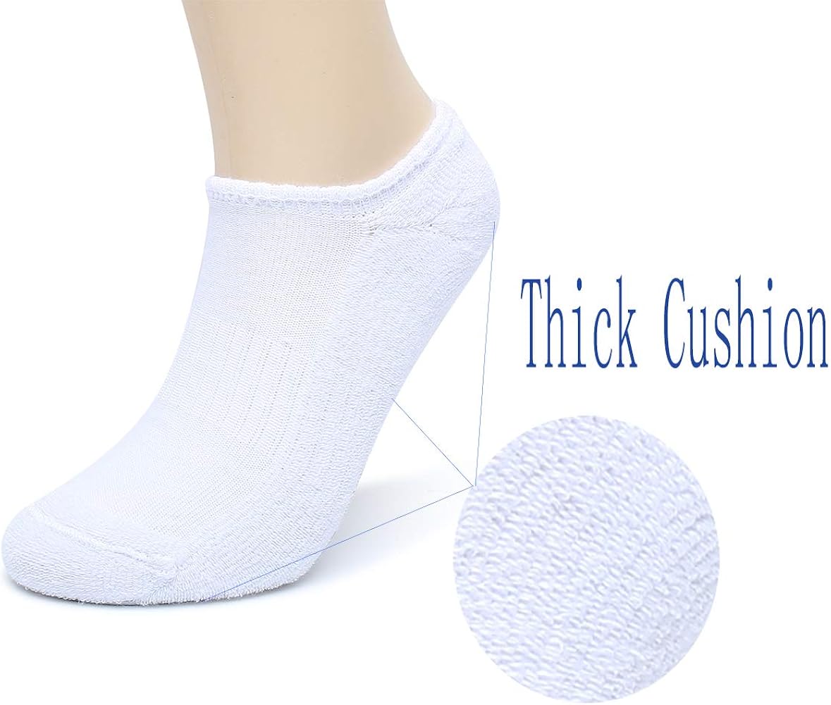 Henwarry Thick Cushion Athletic Running Low Cut Non Slip Sport No Show Socks for Women-6 Pack at  Women’s Clothing store