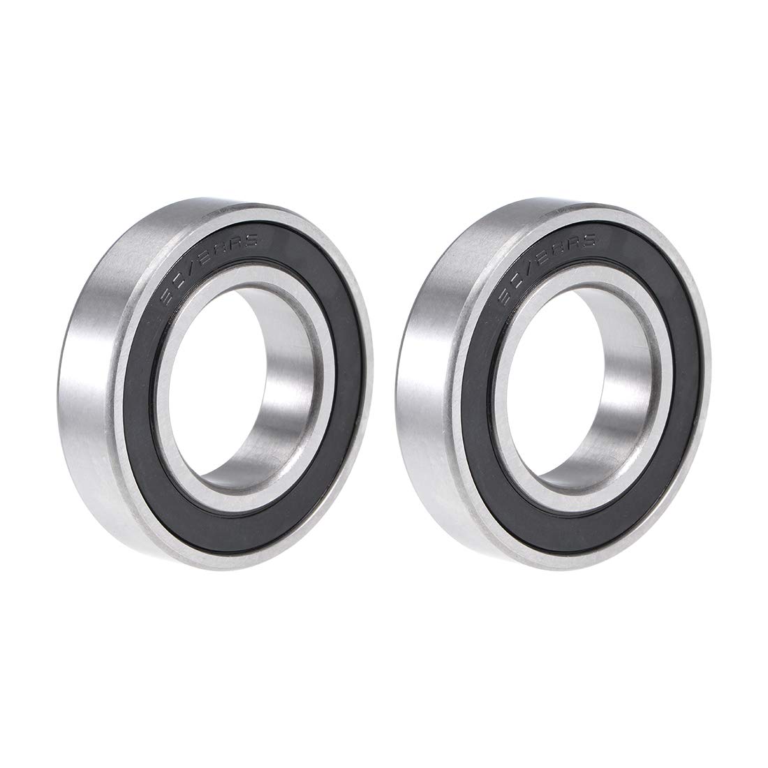sourcing map 60/28-2RS Deep Groove Ball Bearing 28x52x12mm Double Sealed Chrome Steel Bearings 2pcs, 28mmx52mmx12mm