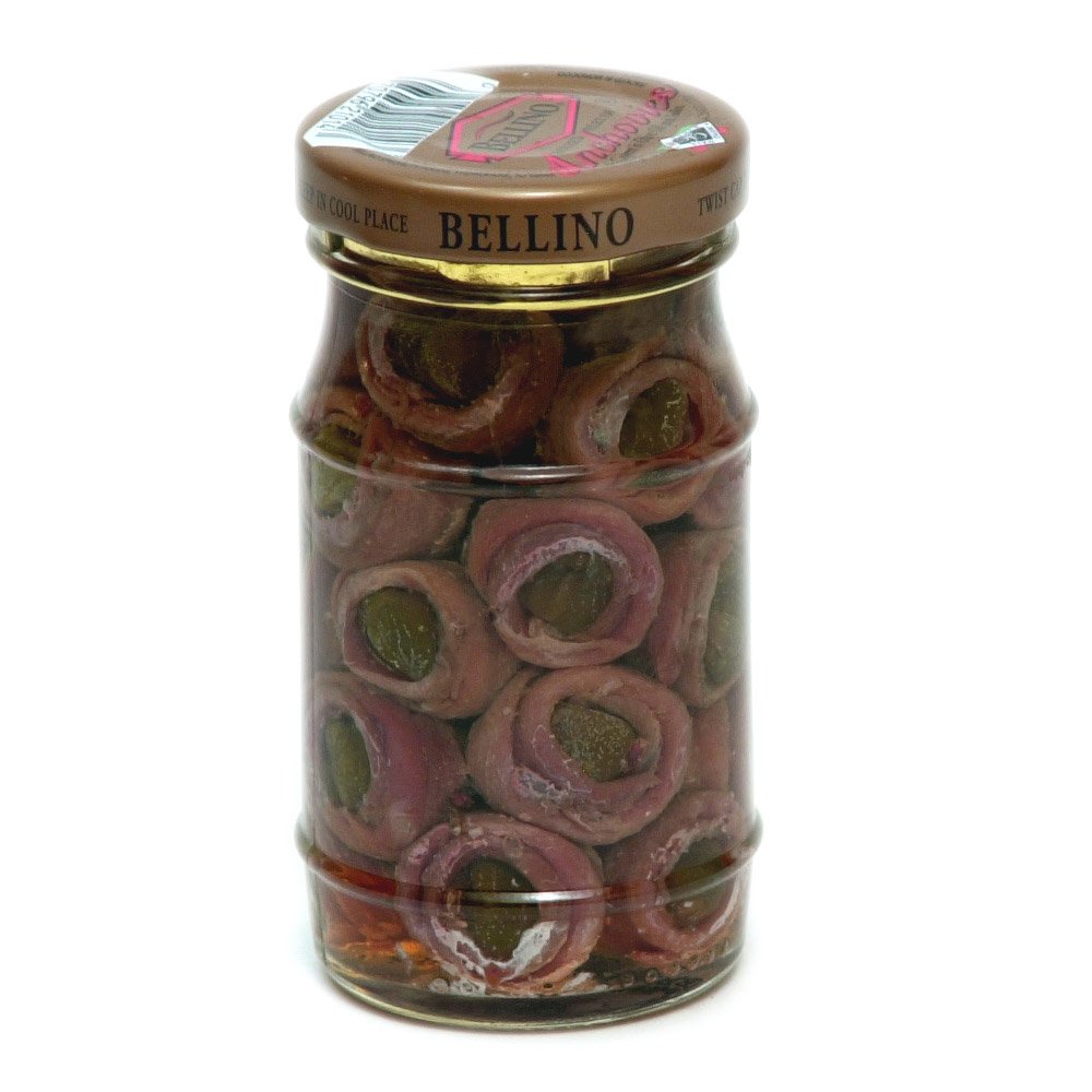 Bellino Fillet of Anchovy, 4.25Ounce Glass Jars (Pack of 4) Packaged Anchovies