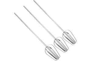 Alipis 3pcs Stainless Steel Electric Hand Mixer Beater Attachments with Extra Long Shaft for Efficient