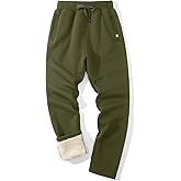 Flygo Men's Fleece Pants Winter Warm Joggers Pants Active Sherpa Lined Sweatpants