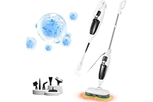 Hapyvergo 15 in 1 Steam Spin Mop Cleaner Machine with Handheld Unit for Cleaning Electric Steamer Mops for Hardwood Laminate Floor, Grout Tile, Car 120V