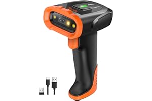 Tera Barcode Scanner Wireless Handheld: with 2200mAh Lithium-Polymer Battery Works with Bluetooth 2.4G Cordless USB Wired 1D 