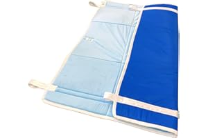 Skil-Care TLC Positioning Pad with Hook & Loop, 48x40 Inch Bed and Chair Positioning Pad with Reinforced Handles, Lifting Turning Patient Sheet for Elderly, Blue, 555015