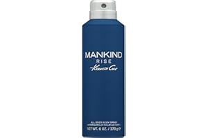 Kenneth Cole Mankind Rise Body Spray for Men, Notes of Eucalyptus, Ginger, and Sandalwood, Woody & Earthy Scent, Long-Lasting, Everyday Fragrance, 6 Fl Oz