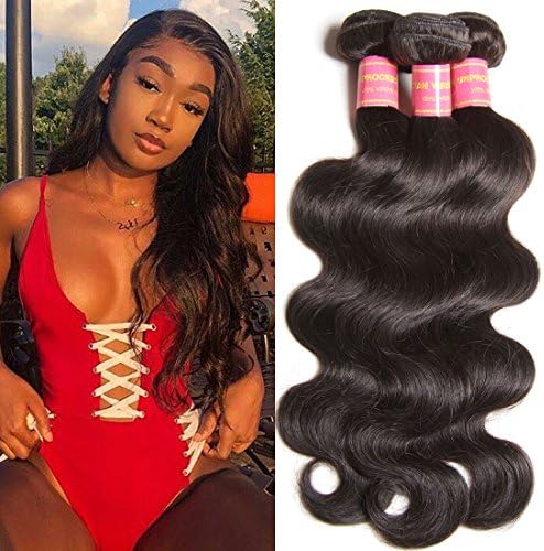 Klaiyi Hair Extensions No Shedding Unprocessed Virgin 10A Brazilian Hair Bundles 12 12 14Inch Body Wave Weft Real Human Hair Natural Color 95-100g/lot