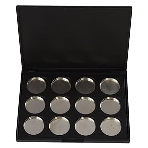 Empty Magnetic Eyeshadow Palette, Vodisa Make Up Container Pallet for Empty Magnetic Cosmetics Makeup Eyeshadow Eye Shadow Aluminum Palette Pans Case,Black