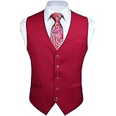 Enlision Men's Suit Vest Business Formal Dress Waistcoat Solid Color Vest for Suit or Tuxedo