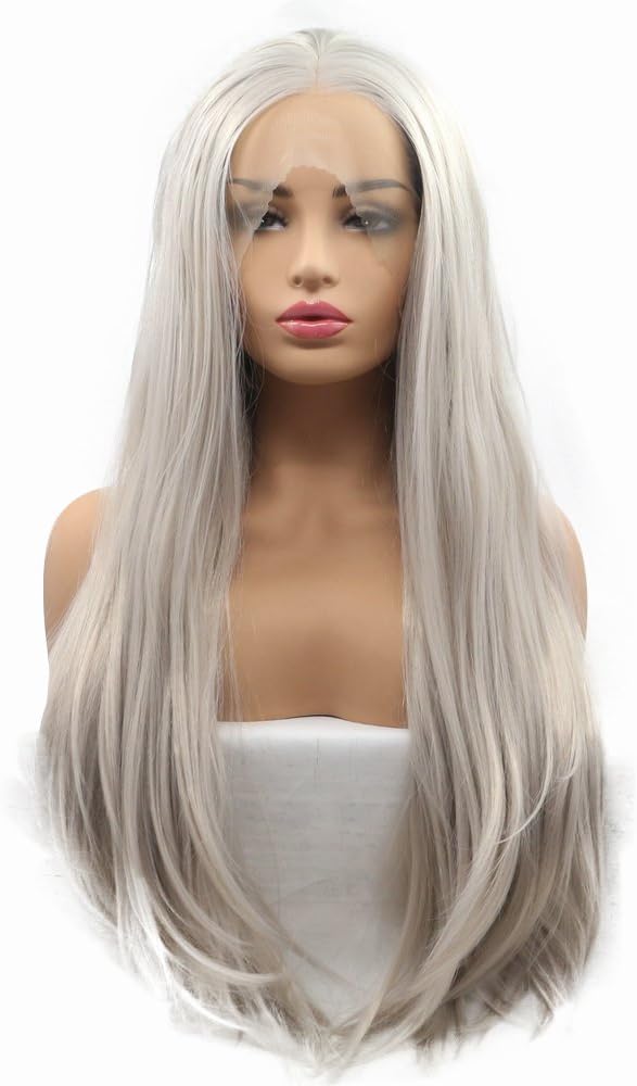 Ash Blonde Synthetic Wig Natural Blonde Lace Front Wigs for Women Long Heat Resistant Fiber Daily Wear Hair