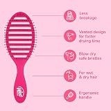 Wet Brush Speed Dry Detangler Pink – Ergonomic, Heat Flex Bristles view 3