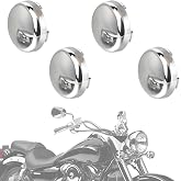 QUASCO Motorcycle Turn Signal Light Lens, Front Rear Chrome Bullet Turn Signals Lenses Cover Compatible with Harley Davidson Sportster Street Glide Road King Softail - 4 PCS