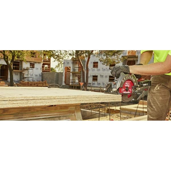 SKIL 48V 7-1/4” TRUEHVL CORDLESS WORM DRIVE SKILSAW WITH DIABLO BLADE, TOOL ONLY- SPTH77M-02, RED