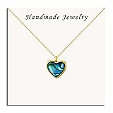 SmileBelle Heart Necklace Abalone Shell Pendent